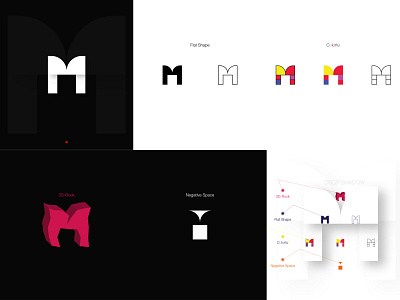 Abstract Shaped M Letter Design