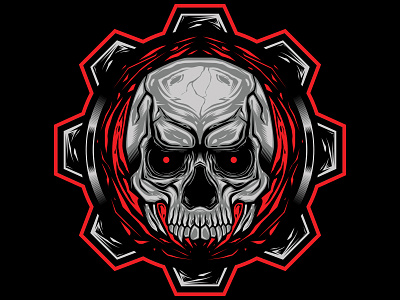 GSKL bones camiseta dark design gear illustrator poisonvectors red skull tee tshirt vector vector art