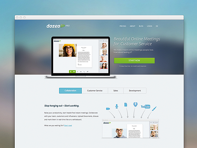 dozeo Landingpage Facelift debut dozeo facelift landingpage online meeting