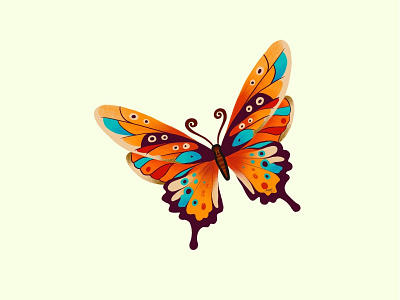 Butterfly Illustration 插图 设计