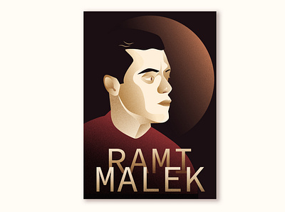 Rami Malek Vector Illustration drawing illustration illustrator portrait poster poster art poster design vector