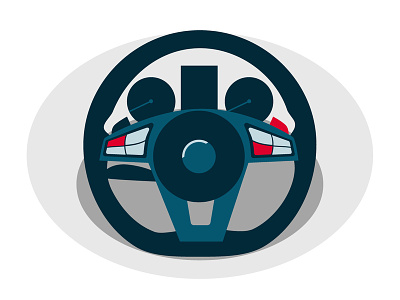 Car Steering Wheel Illustration blue car dark design graphic design illustration vector vector artworks vector illustration