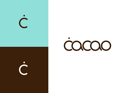 Cacao Logo branding brown cacao design logo turqoise typography vector