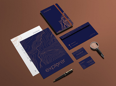 Explorer Stationery Design branding design logo minimal stationery design typography