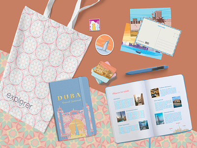 Dubai Travel Kit branding design illustration logo publication design typography