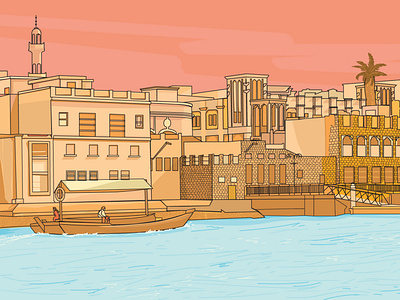 Duabi Creek design dubai illustration minimal