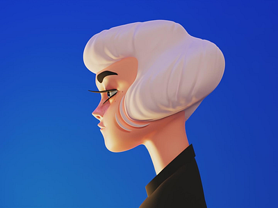 White haired woman 3d 3d sculpting blender character profile sculpting wacom woman