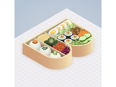 B is for Bento ~ A–Z of Japan design illustration isometric lettering type typography vector