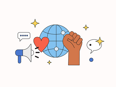 Spot Illustration—Fight fo Social Change blm business crises design editorial editorial illustration fight flat global illustration illustrator minimal resource social change society speak vector voice voices work