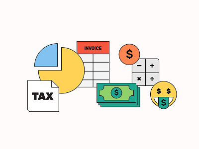 Spot Illustration—Stay on top of your finances business chart data diagram editorial elements finance forms google docs graphic illustraion infographic invoice minimal money table tax tech uiux vector