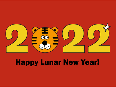 2022 The Year of The Tiger 2022 animal branding chinese chracter design doodle flat graphic design graphics holiday card illustration illustrator joy kids minimal new year red tiger vector