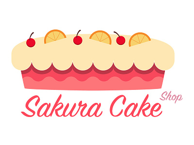 Sakura Cake Shop Logo Design binustask cake cakelogo logo logodesign pink sakuracake