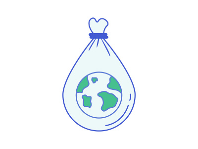 World In Plastic earth environment flat flat design globe icon illustration logo plastic plastic bag