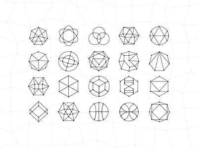 Polycons geometry icons interactive poly polygon