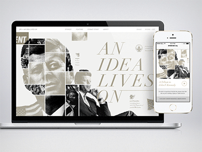 JFK—An Idea Lives On design film history interactive ui web website