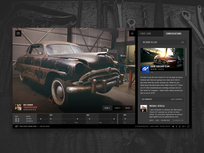 Gran Turismo 6 Live Build app dashboard design digital interactive ui ux web