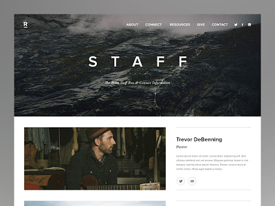 Risen Staff art church design direction interactive photography ui ux web website