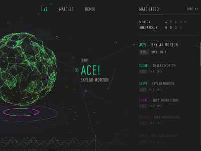 Generative Data Exploration data digital generative neon tennis web website