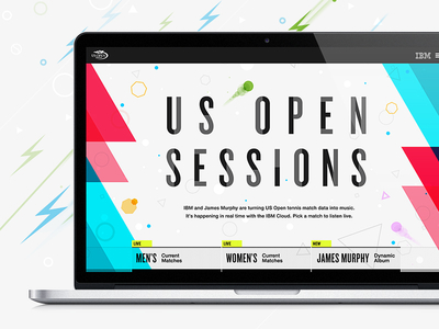 US Open Sessions designer digital interactive tennis type typography ux website