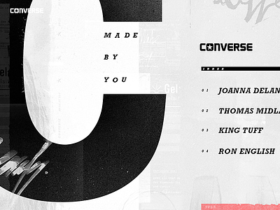 Converse Menu app design digital gallery interactive shoes typography website