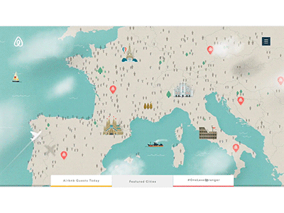 Airbnb Mograph Test design illustration interactive map motion ui ux web webgl world