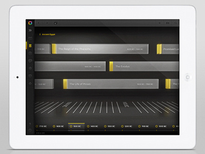 3d Timeline UI 3d app design application design interactive ios ipad timeline ui