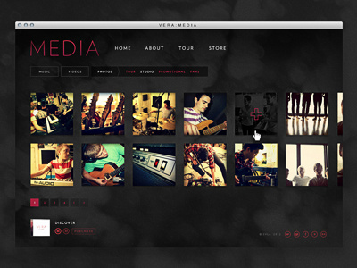 Vera Media band brand branding design identity interactive media music typography web web design website