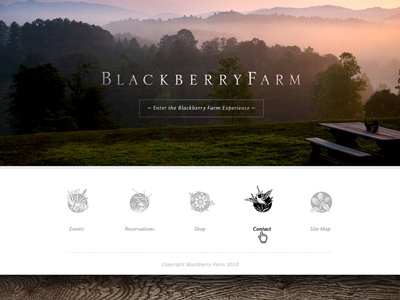 Blackberry Farm Splash farm illustration interface nature redesign splash web design website white
