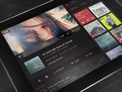 RTV Music Video Application 3d app design application design interactive ios ipad music navigation ui video