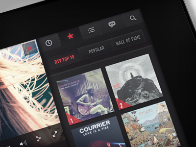 RTV Top10 3d app design application design interactive ios ipad music navigation ui video