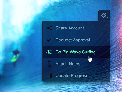 Drop In balls design drop drop down lots of tags nav navigation ocean pro settings surf surfing ui ux wave web web design
