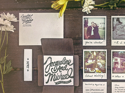 DIY Wedding Invites antique design diy filters handmade invites letterpress photos polaroids print shoes wedding