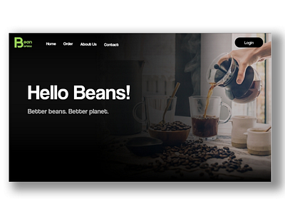 Coffee shop landing page adobe bean coffee design landing page photoshop ps shop ui web xd