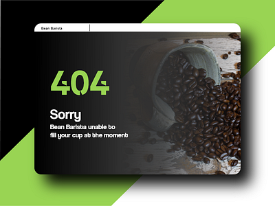 Daily UI 008 008 404 adobe bean coffee daily design landing logo shop ui ux web website xd