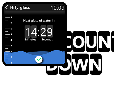 Daily UI 014 014 adobe android countdown countdown timer daily design glass illustration ios smart time tracker ui ux vector watch water xd