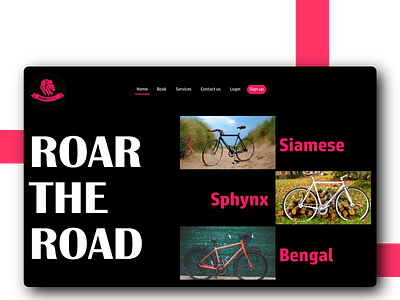 Roar Cycles Landing page design invision landing landing page ui uiux ux web