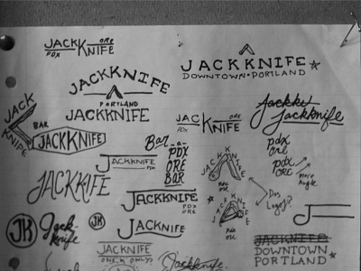 Jackknife Sketches: 1 custom exploration illustration jackknife oregon portland script simple sketch typography