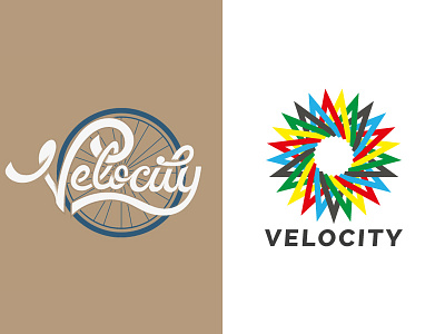Velocity: Two Concepts clean colors cycling hand lettering illustration lettering modern script shapes type
