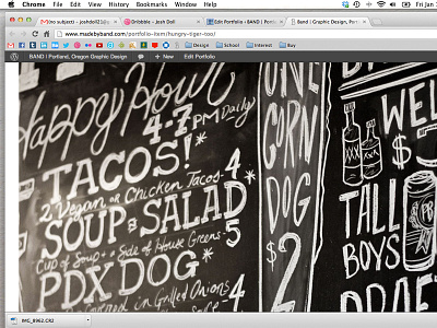 Even more website updates. beer chalkboard food illustration web