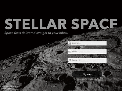 DailyUI 001: Sign up dailyui 001 dailyui001 design space typography ui web