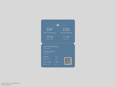 DailyUI 024: Boarding pass boarding pass flat design typography ui ux