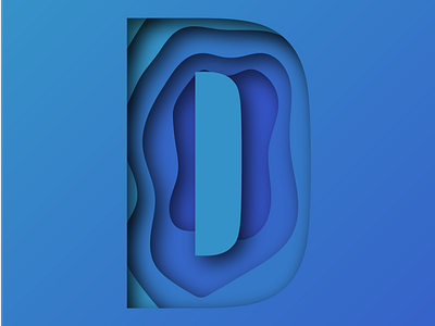 Letter "D" illustration letter papercut typography