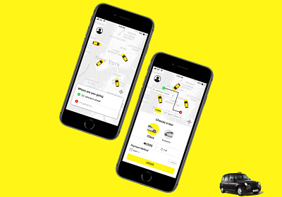 UI design for Cab Ordering System design figma ui