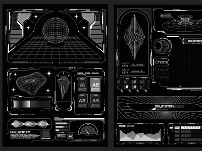 Abstract digital technology UI, UX Futuristic HUD, FUI, Virtua