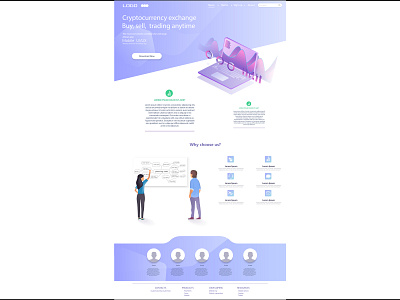 Landing Page - Full preview,for business, finance analysis analytics app apple clean creative dashboard design desk desktop financial google gradient icon illustration isometric landing microsoft minimal page