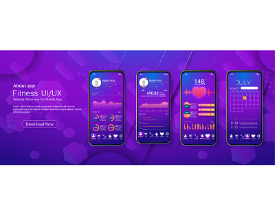 Different UI, UX, GUI screens fitness app 3d activity analysis analytics app background dashboard design fitness flat futuristic gradient graph health interface kit medical mockup screen ui