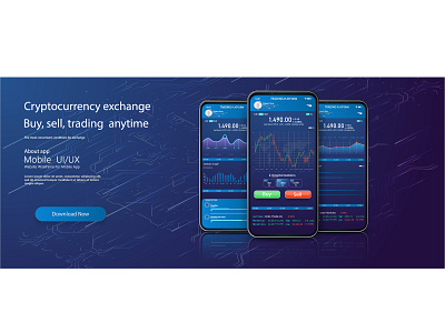 Cryptocurrencies trading, and exchange UI or UX app