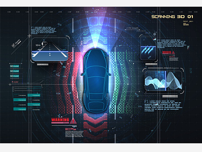 Concept for driver assistance systems. Smart car, HUD, UI, GUI