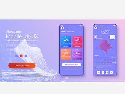 Different UI, UX, GUI screens fitness app and flat web icons analysis android app application calories chart dashboard design fitness flat graph health interface kit mobile mockup phone screen ui vector