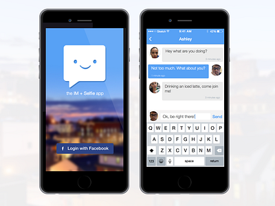 Peepchat, The IM + Selfie App app design branding instant messaging ux